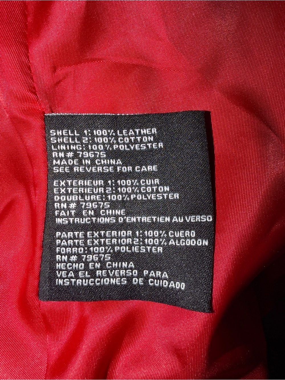 Michael Kors Red Mixed-Media Moto Jacket - Picture 7 of 7